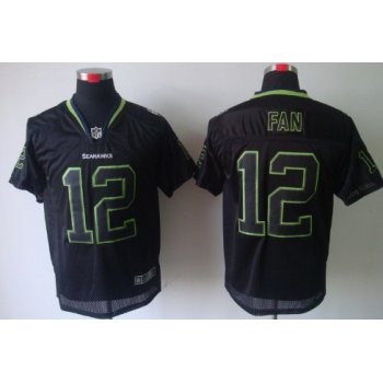 Nike Seattle Seahawks #12 Fan Lights Out Black Elite Jersey