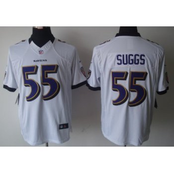 Nike Baltimore Ravens #55 Terrell Suggs White Limited Jersey