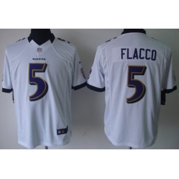 Nike Baltimore Ravens #5 Joe Flacco White Limited Jersey