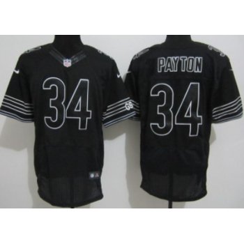 Nike Chicago Bears #34 Walter Payton Black Elite Jersey