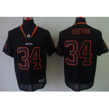 Nike Chicago Bears #34 Walter Payton Lights Out Black Elite Jersey