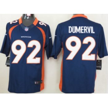 Nike Denver Broncos #92 Elvis Dumervil Blue Limited Jersey