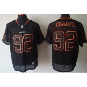 Nike Denver Broncos #92 Elvis Dumervil Lights Out Black Elite Jersey