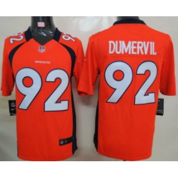 Nike Denver Broncos #92 Elvis Dumervil Orange Limited Jersey