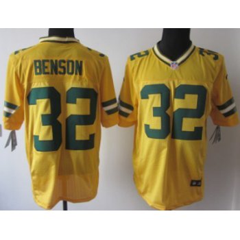 Nike Green Bay Packers #32 Cedric Benson Yellow Elite Jersey