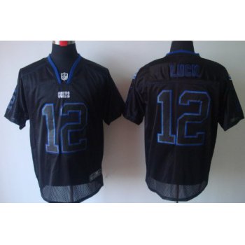 Nike Indianapolis Colts #12 Andrew Luck Lights Out Black Elite Jersey