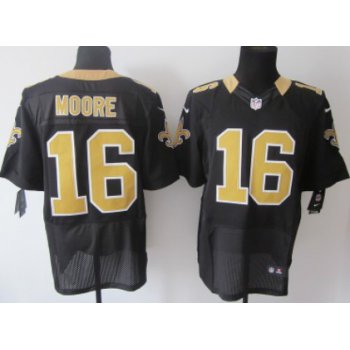 Nike New Orleans Saints #16 Lance Moore Black Elite Jersey