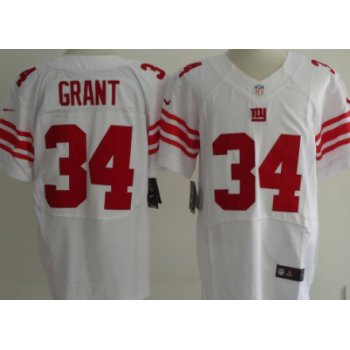 Nike New York Giants #34 Deon Grant White Elite Jersey