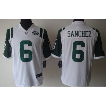 Nike New York Jets #6 Mark Sanchez White Limited Jersey