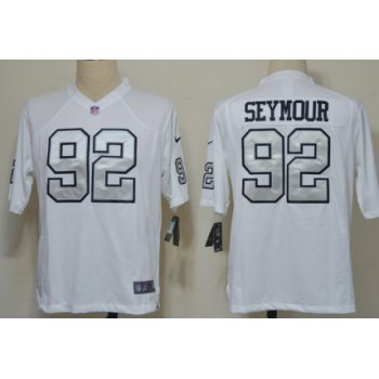 Nike Oakland Raiders #92 Richard Seymour White With Silvery Game Jersey