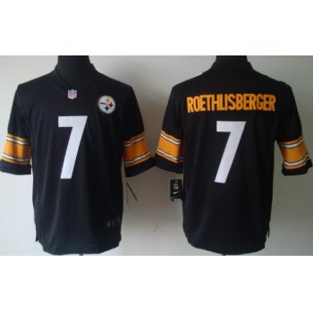 Nike Pittsburgh Steelers #7 Ben Roethlisberger Black Limited Jersey