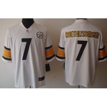 Nike Pittsburgh Steelers #7 Ben Roethlisberger White Limited Jersey