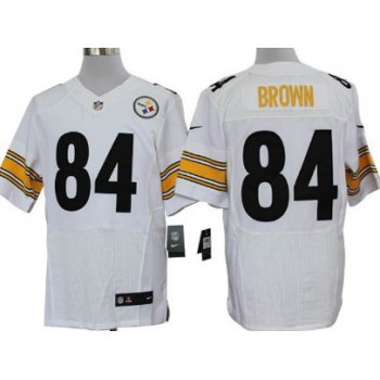 Nike Pittsburgh Steelers #84 Antonio Brown White Elite Jersey