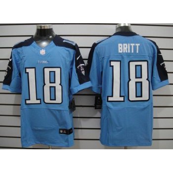 Nike Tennessee Titans #18 Kenny Britt Light Blue Elite Jersey