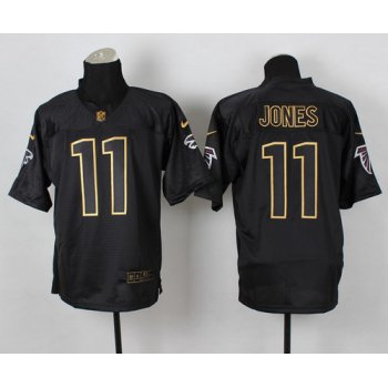 Nike Atlanta Falcons #11 Julio Jones 2014 All Black/Gold Elite Jersey