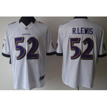 Nike Baltimore Ravens #52 Ray Lewis White Limited Jersey