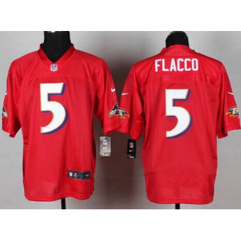 Nike Baltimore Ravens #5 Joe Flacco 2014 QB Red Elite Jersey