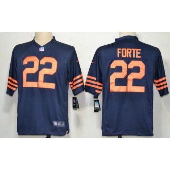 Nike Chicago Bears #22 Matt Forte Blue With Orange Game Jersey