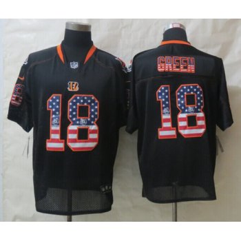 Nike Cincinnati Bengals #18 A.J. Green 2014 USA Flag Fashion Black Elite Jersey