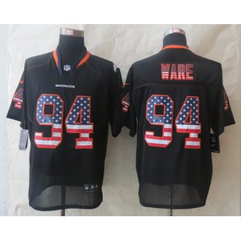 Nike Denver Broncos #94 DeMarcus Ware 2014 USA Flag Fashion Black Elite Jersey