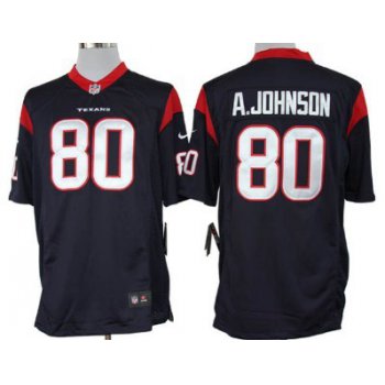 Nike Houston Texans #80 Andre Johnson Blue Limited Jersey