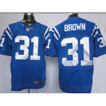 Nike Indianapolis Colts #31 Donald Brown Blue Elite Jersey