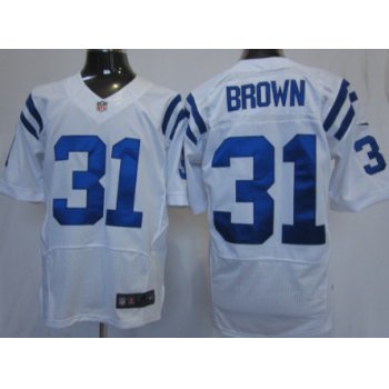 Nike Indianapolis Colts #31 Donald Brown White Elite Jersey