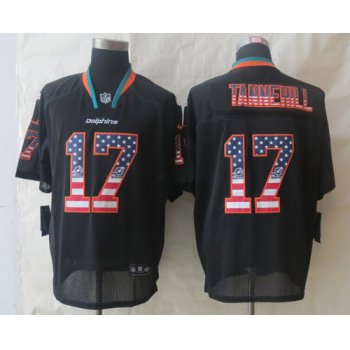 Nike Miami Dolphins #17 Ryan Tannehill 2014 USA Flag Fashion Black Elite Jersey