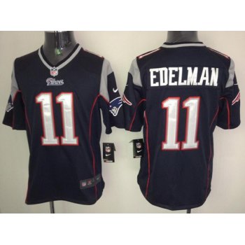 Nike New England Patriots #11 Julian Edelman Blue Game Jersey