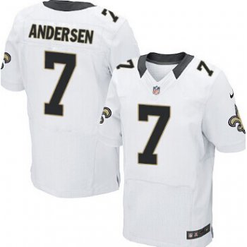 Nike New Orleans Saints #7 Morten Andersen White Elite Jersey