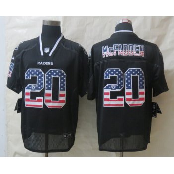 Nike Oakland Raiders #20 Darren McFadden 2014 USA Flag Fashion Black Elite Jersey