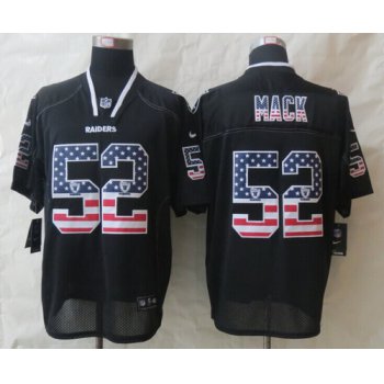 Nike Oakland Raiders #52 Khalil Mack 2014 USA Flag Fashion Black Elite Jersey