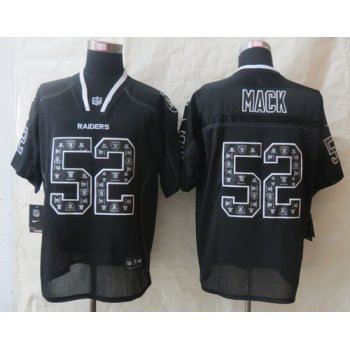 Nike Oakland Raiders #52 Khalil Mack Lights Out Black Ornamented Elite Jersey