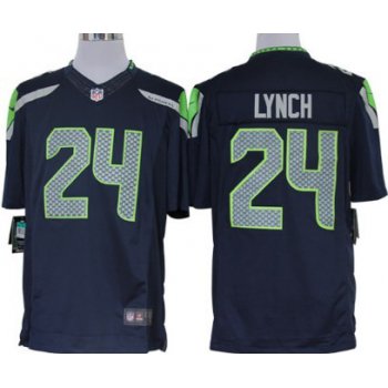 Nike Seattle Seahawks #24 Marshawn Lynch Navy Blue Limited Jersey