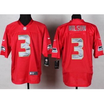 Nike Seattle Seahawks #3 Russell Wilson 2014 QB Red Elite Jersey