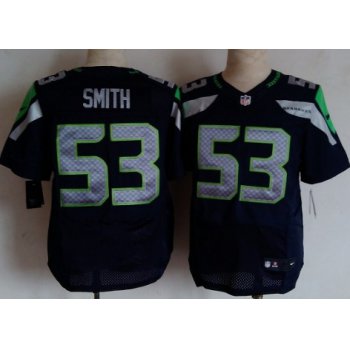 Nike Seattle Seahawks #53 Malcolm Smith Navy Blue Elite Jersey