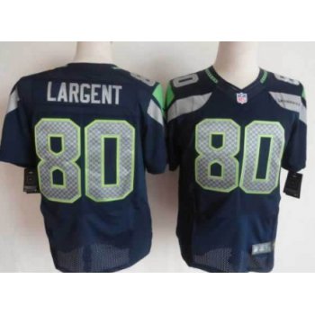 Nike Seattle Seahawks #80 Steve Largent Navy Blue Elite Jersey