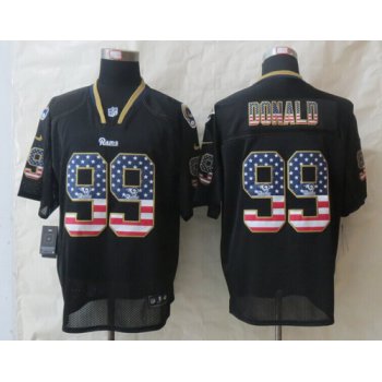 Nike St. Louis Rams #99 Aaron Donald 2014 USA Flag Fashion Black Elite Jersey