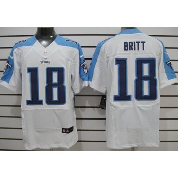 Nike Tennessee Titans #18 Kenny Britt White Elite Jersey