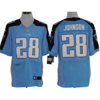 Nike Tennessee Titans #28 Chris Johnson Light Blue Elite Jersey