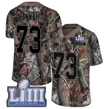 #73 Limited John Hannah Camo Nike NFL Youth Jersey New England Patriots Rush Realtree Super Bowl LIII Bound