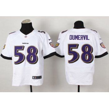 Nike Baltimore Ravens #58 Elvis Dumervil 2013 White Elite Jersey