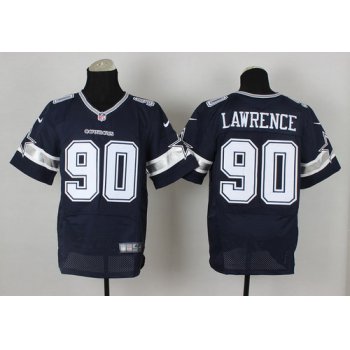 Nike Dallas Cowboys #90 Demarcus Lawrence Blue Elite Jersey