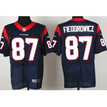 Nike Houston Texans #87 C. J. Fiedorowicz Blue Elite Jersey