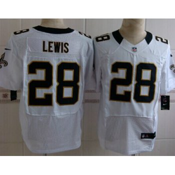 Nike New Orleans Saints #28 Keenan Lewis White Elite Jersey