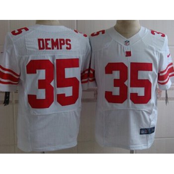 Nike New York Giants #35 Quintin Demps White Elite Jersey