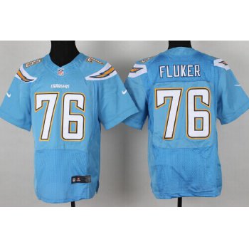 Nike San Diego Chargers #76 D. J. Fluker 2013 Light Blue Elite Jersey