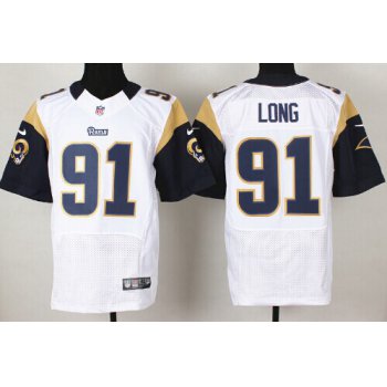 Nike St. Louis Rams #91 Chris Long White Elite Jersey