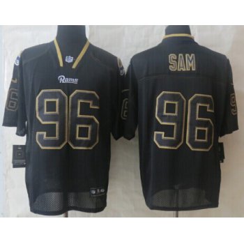 Nike St. Louis Rams #96 Michael Sam Lights Out Black Elite Jersey