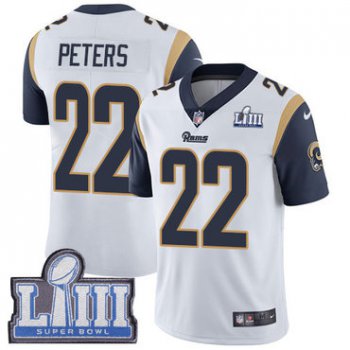 #22 Limited Marcus Peters White Nike NFL Road Youth Jersey Los Angeles Rams Vapor Untouchable Super Bowl LIII Bound